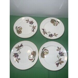 Vintage Royal Worcester EVESHAM GOLD 6.5" Bread & Butter Plates (Set of 4)